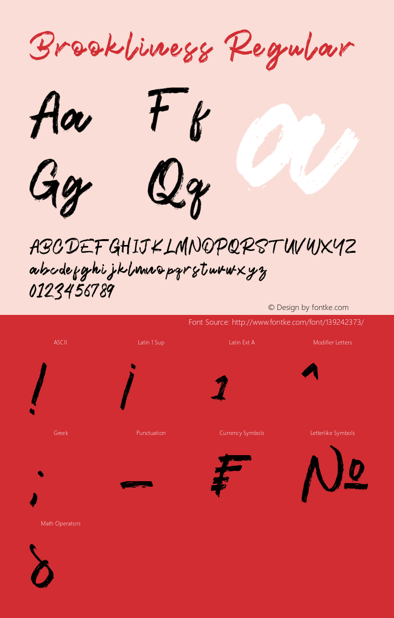 Brookliness Version 1.00;April 6, 2021;FontCreator 11.5.0.2427 32-bit Font Sample