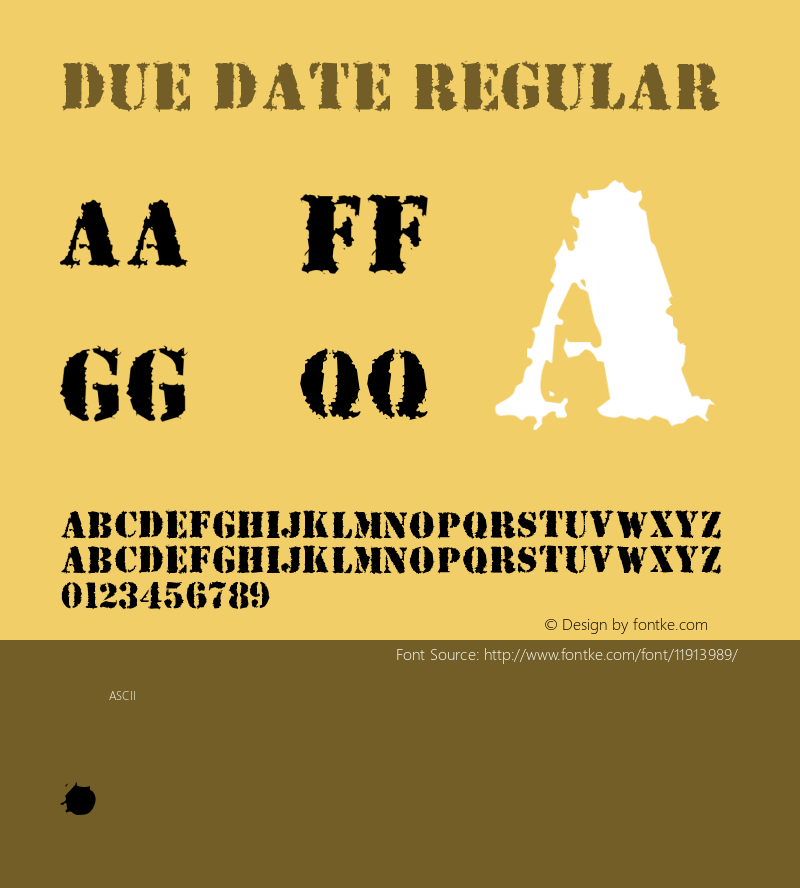 Due Date Regular Version 1.0 Font Sample