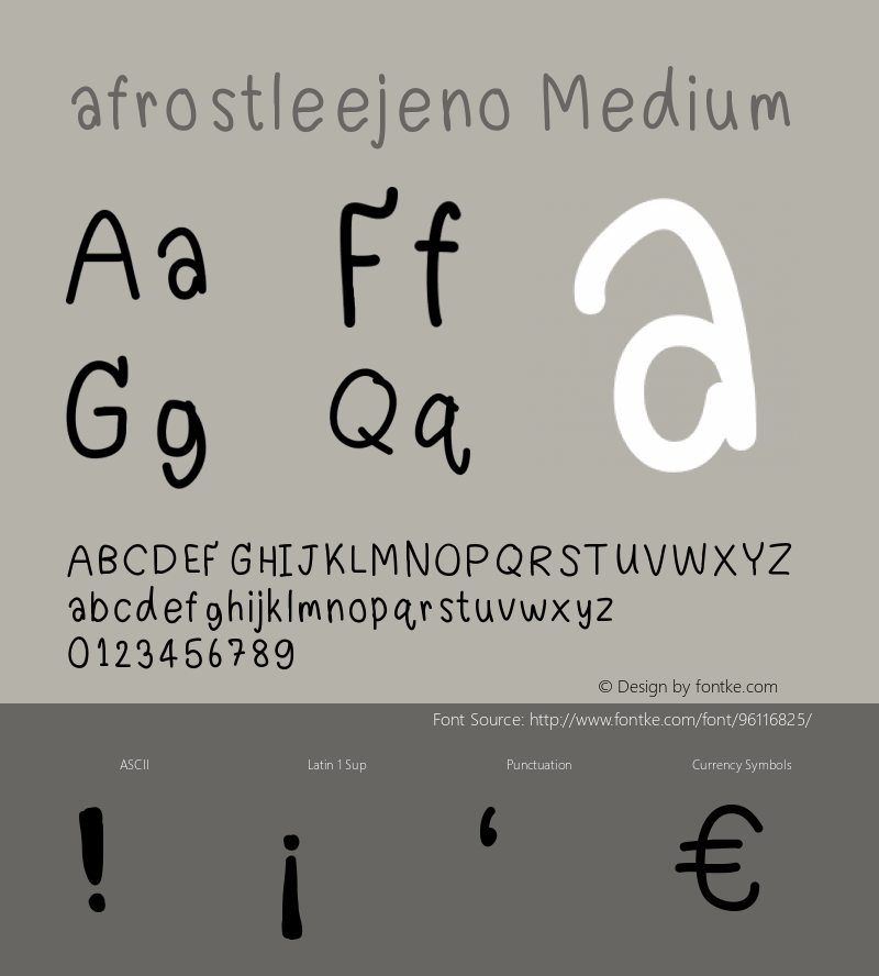 afrostleejeno Version 001.000 Font Sample