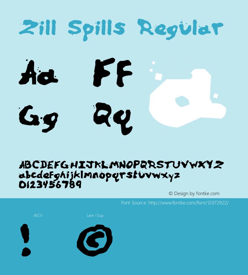 Zill Spills Regular Version 1.00 Font Sample