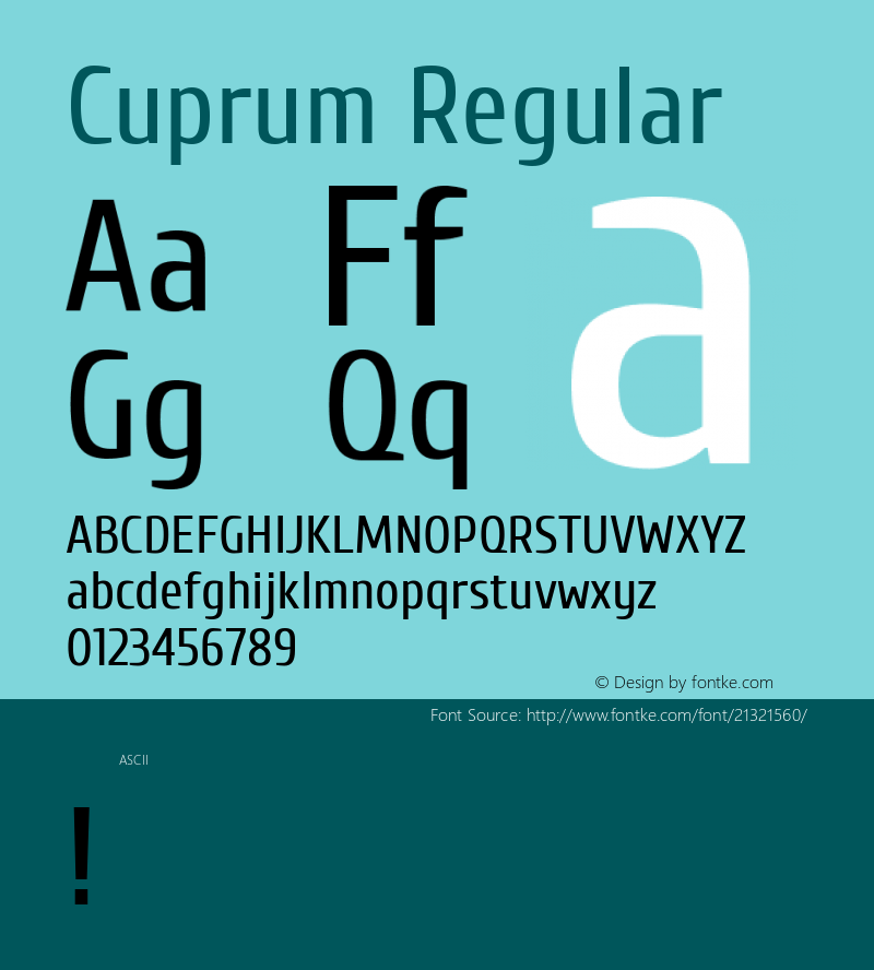Cuprum Regular  Font Sample