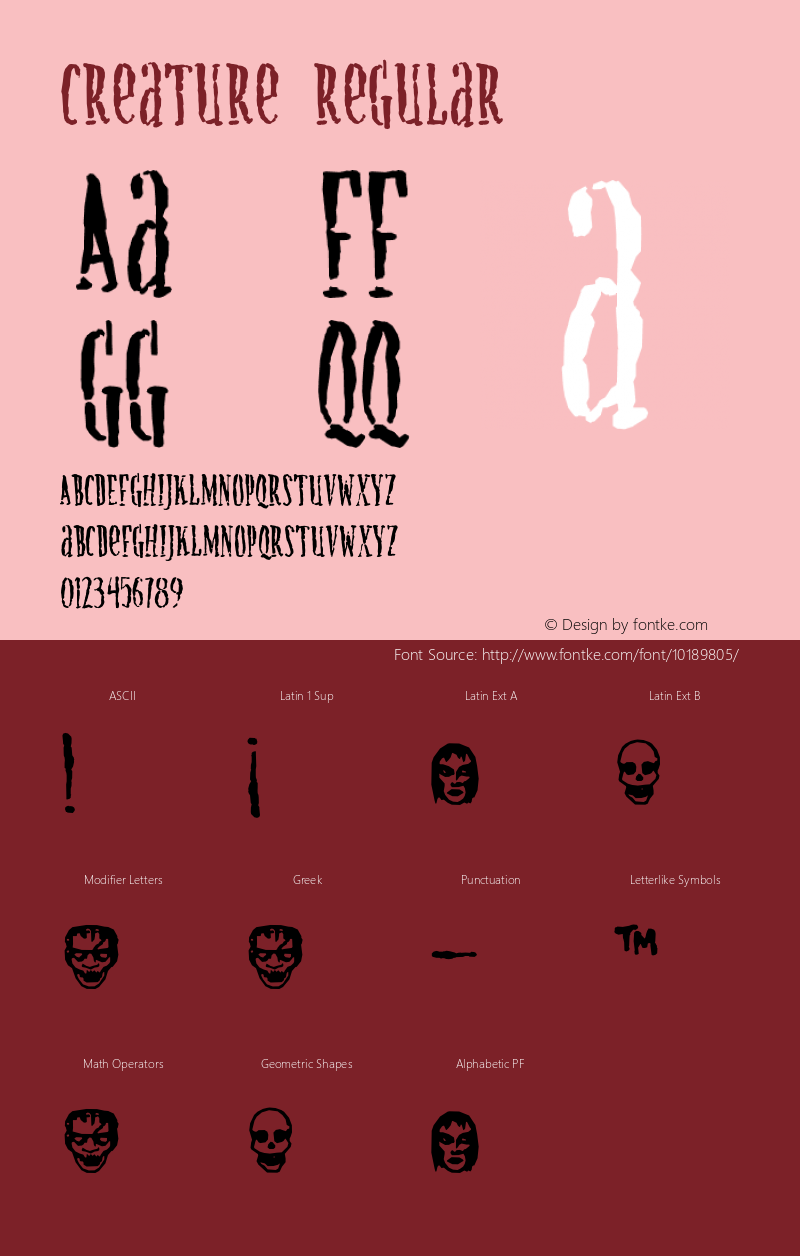 Creature Regular 001.000 Font Sample