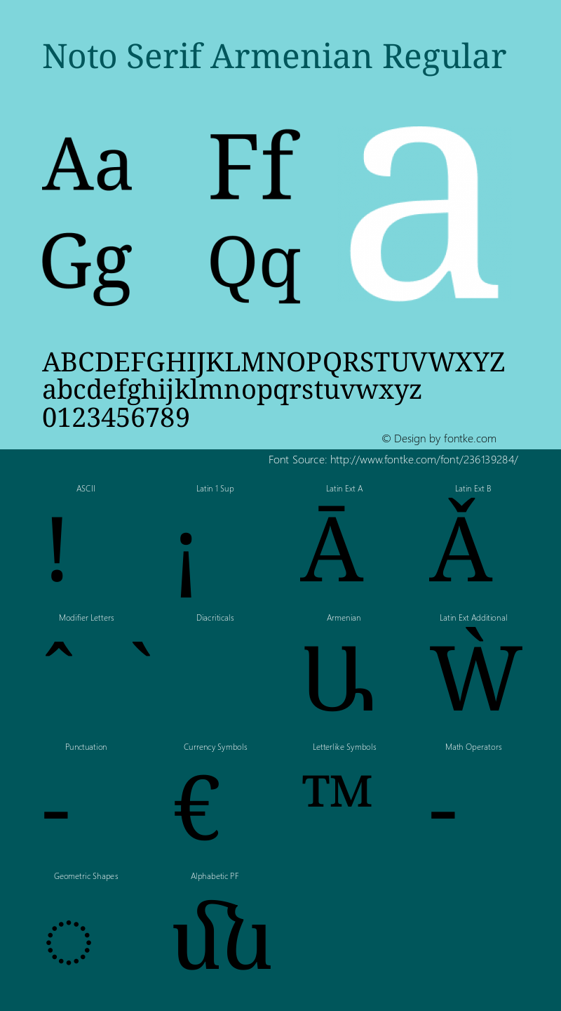 Noto Serif Armenian Regular Version 2.007图片样张
