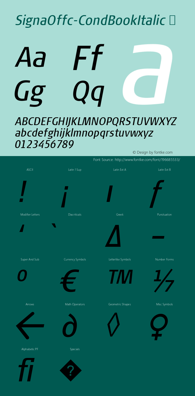 ☞Signa Offc Cond Italic Version 7.504; 2010; Build 1020;com.myfonts.easy.fontfont.signa-condensed.offc-condensed-book-italic.wfkit2.version.3YwG图片样张
