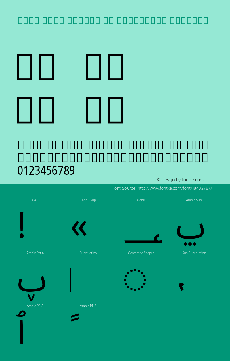 Noto Sans Arabic UI Condensed Regular Version 1.900 Font Sample