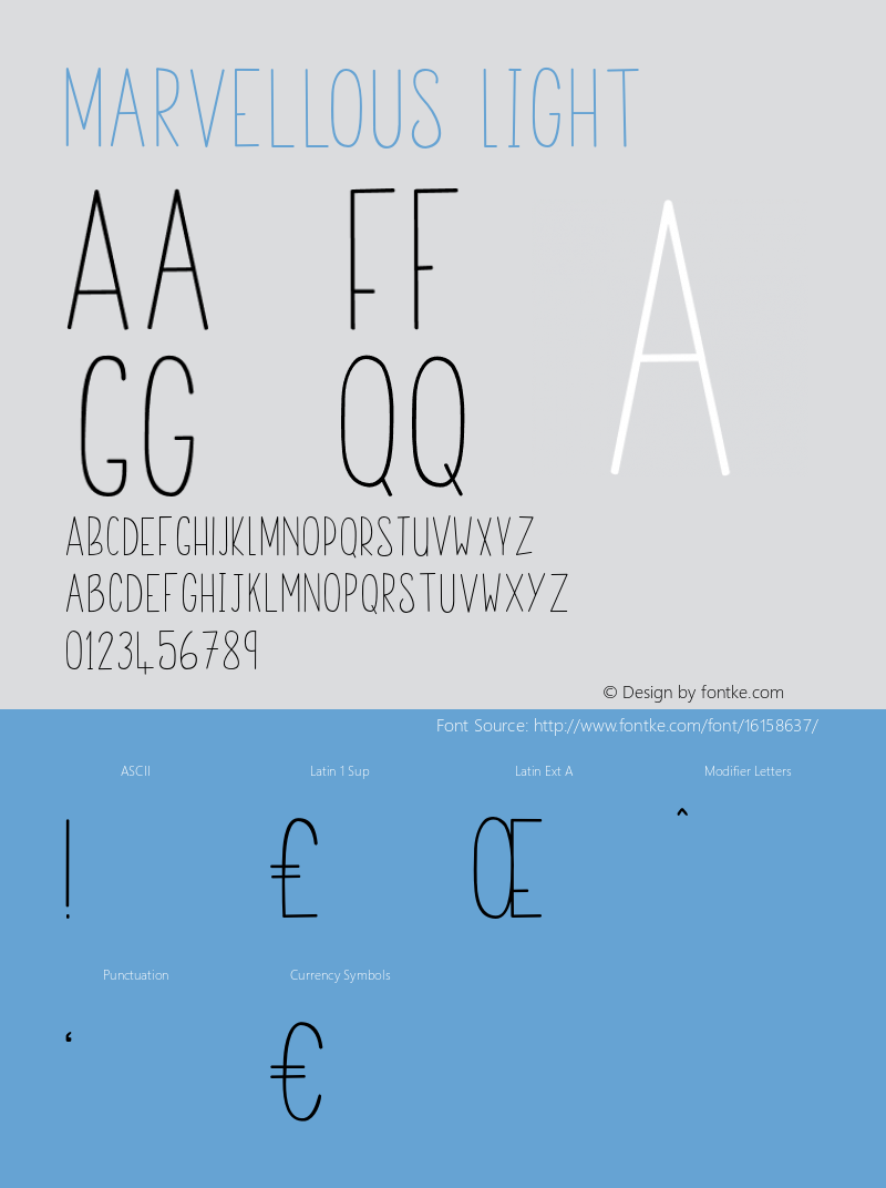 Marvellous Light Version 1.000;PS 001.001;hotconv 1.0.56 Font Sample