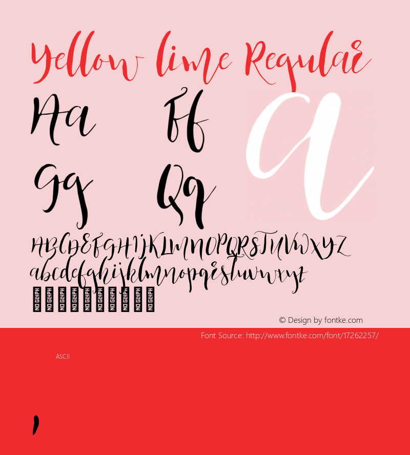 Yellow lime Regular Version 1.000 Font Sample