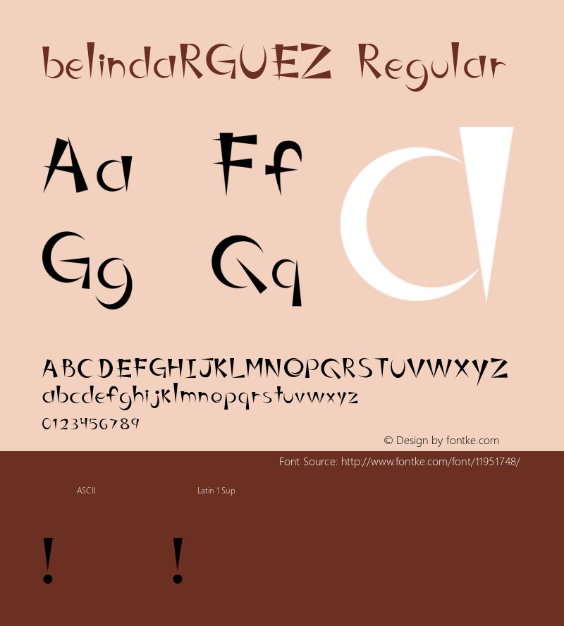 belindaRGUEZ Regular Version 1.000 Font Sample