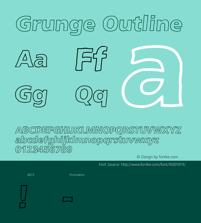 Grunge Outline 1.0 Font Sample