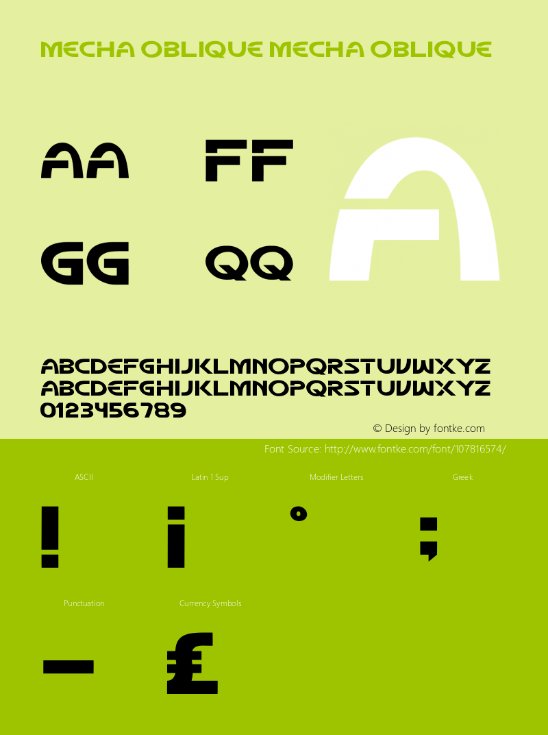 Mecha Oblique Mecha Oblique Version 1.00;November 18, 2020;FontCreator 12.0.0.2563 64-bit Font Sample