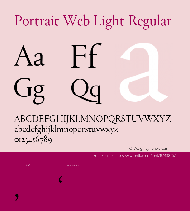 Portrait Web Light Regular Version 1.1 2013 Font Sample