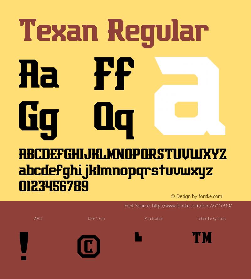 Texan Version 1.005;Fontself Maker 2.1.2 Font Sample