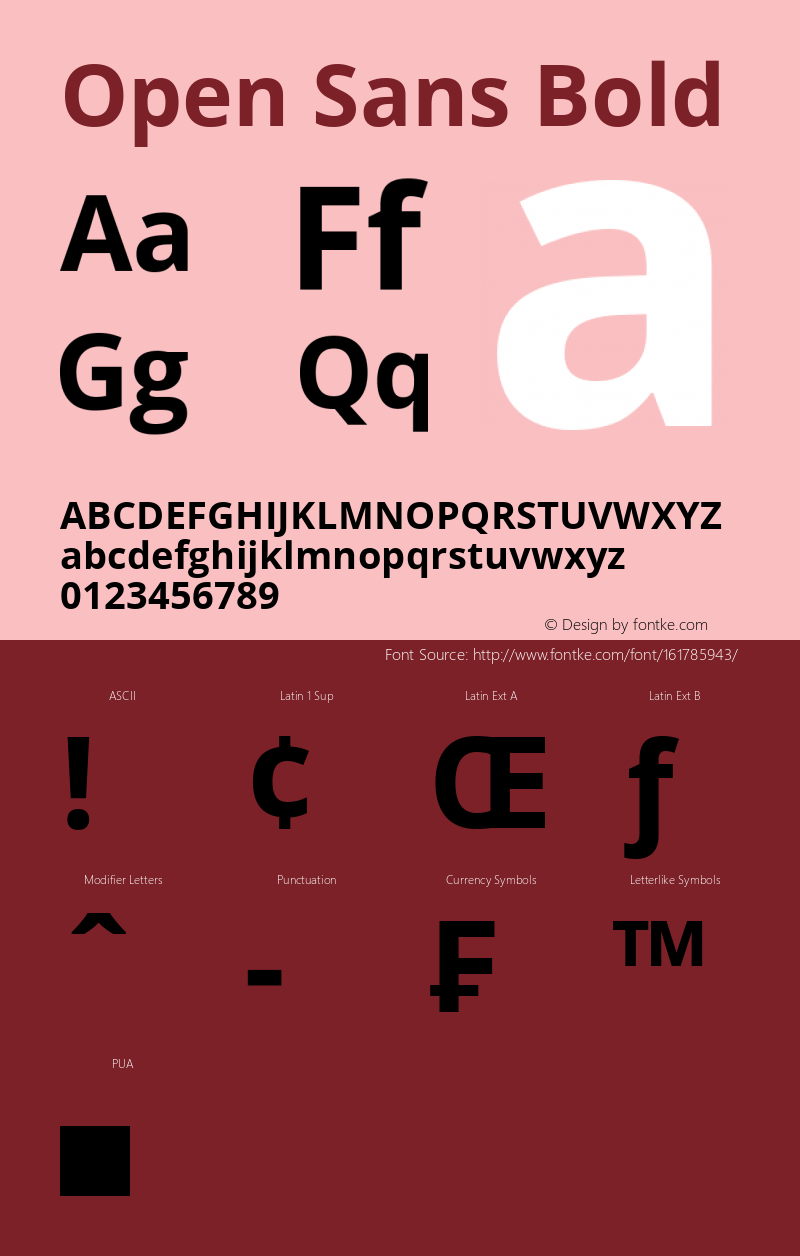 Open Sans Bold Version 1.10 Font Sample