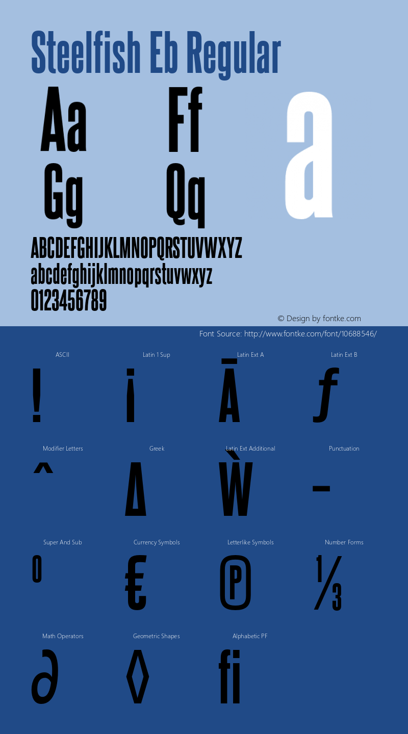 Steelfish Eb Regular Version 5.001 Font Sample