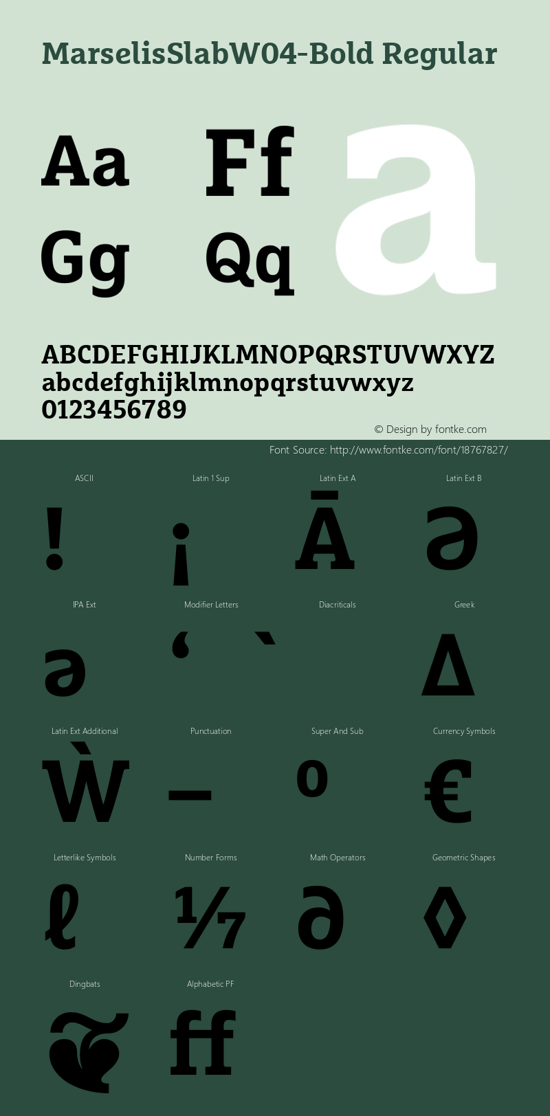 MarselisSlabW04-Bold Regular Version 7.504 Font Sample