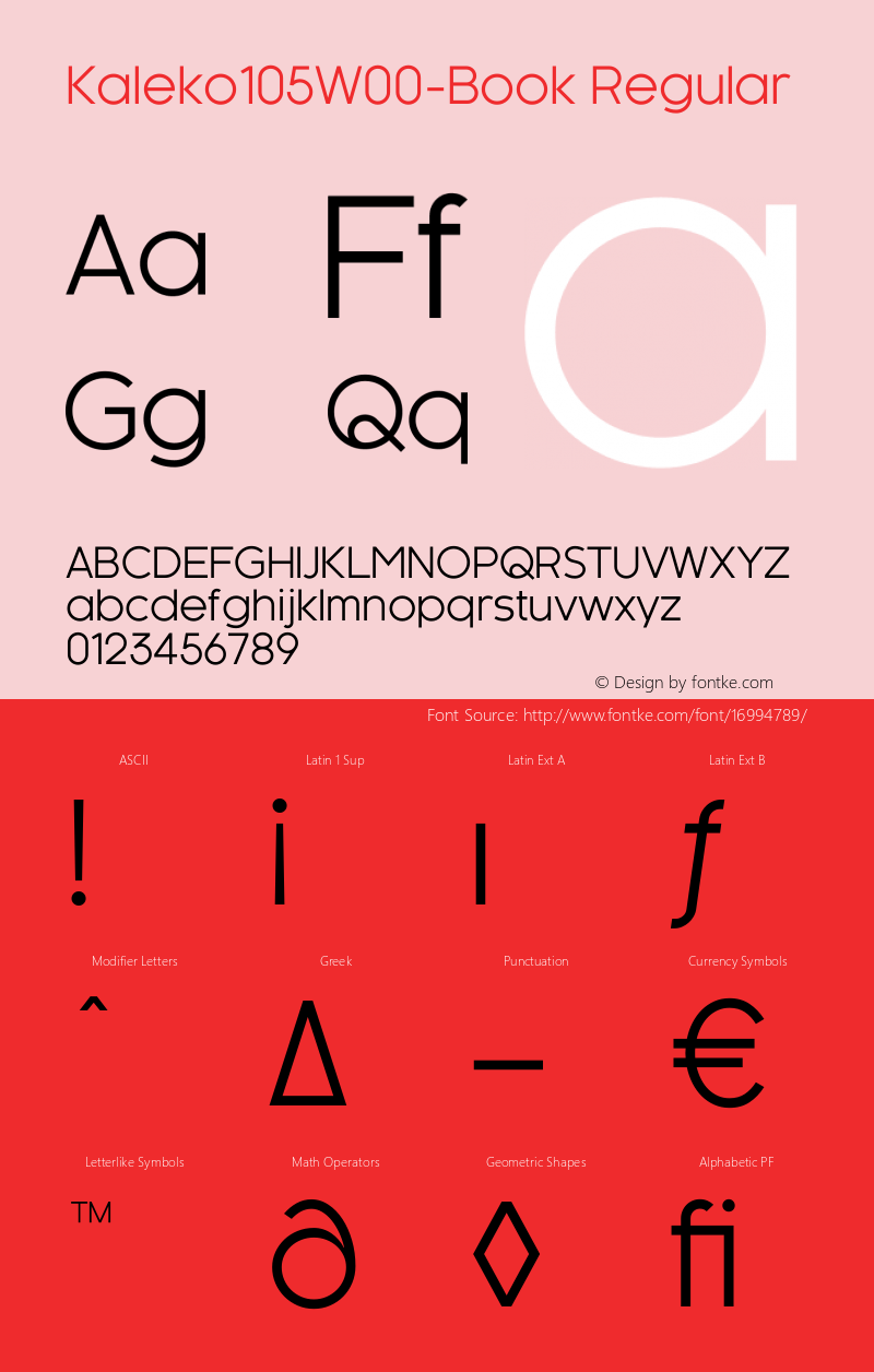 Kaleko105W00-Book Regular Version 1.00 Font Sample