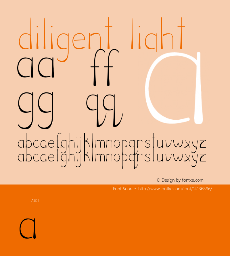 Diligent Light Version 1.0 Font Sample