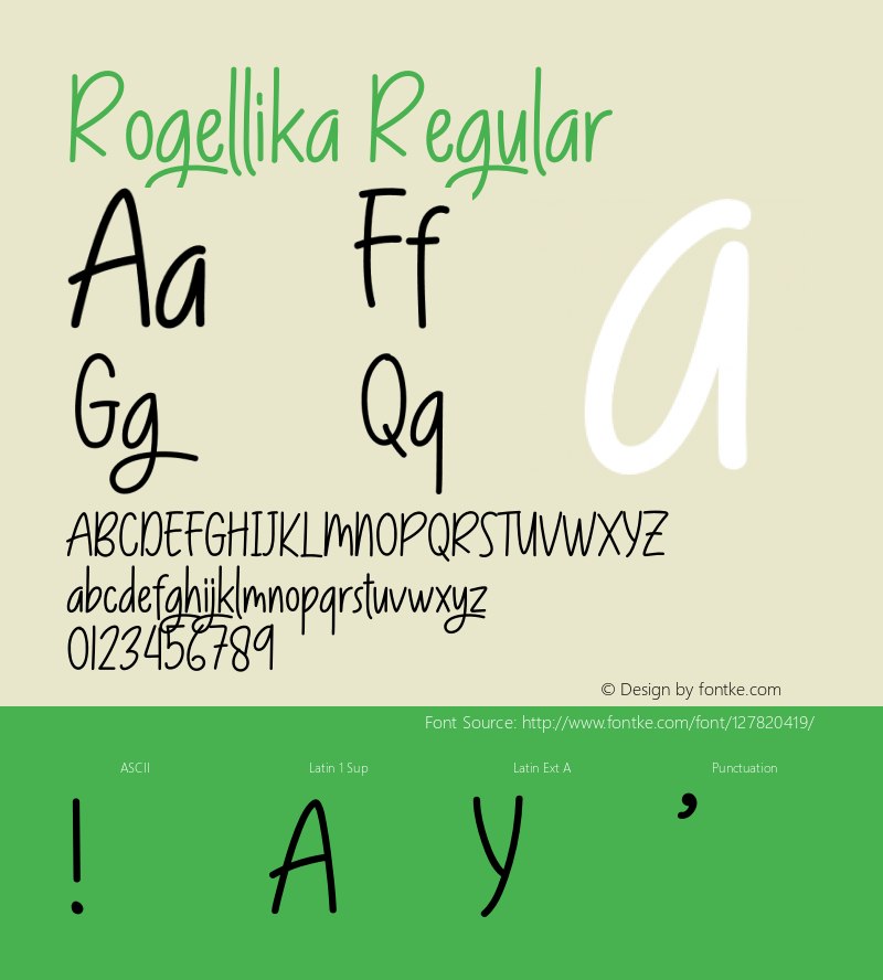 Rogellika Version 1.002;Fontself Maker 3.5.4 Font Sample