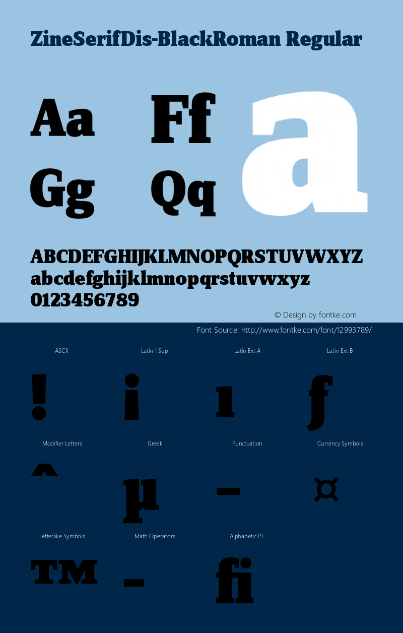 ZineSerifDis-BlackRoman Regular 004.301 Font Sample