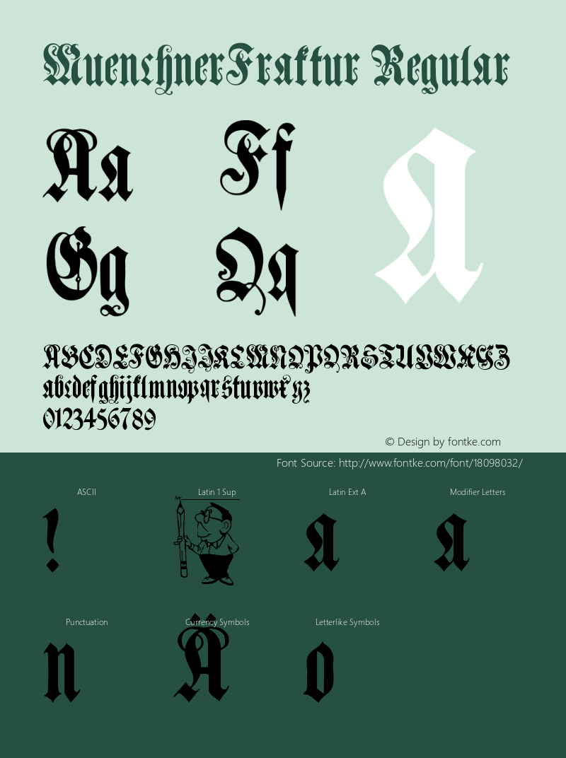 MuenchnerFraktur Regular OTF 1.000;PS 001.000;Core 1.0.29 Font Sample