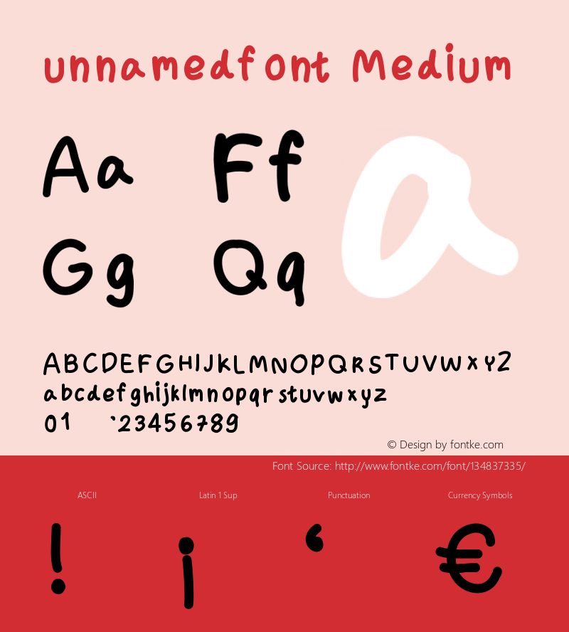 unnamedfont Version 001.000 Font Sample