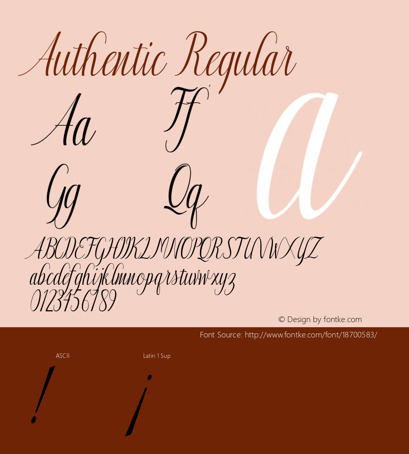 Authentic Regular Version 1.000; ttfautohint (v1.5) Font Sample