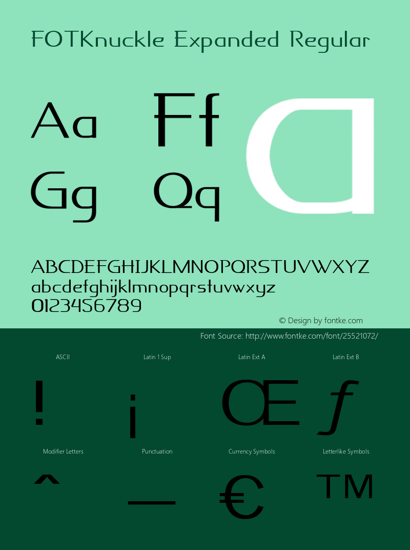 FOTKnuckle-ExpandedRegular Version 1.000 Font Sample