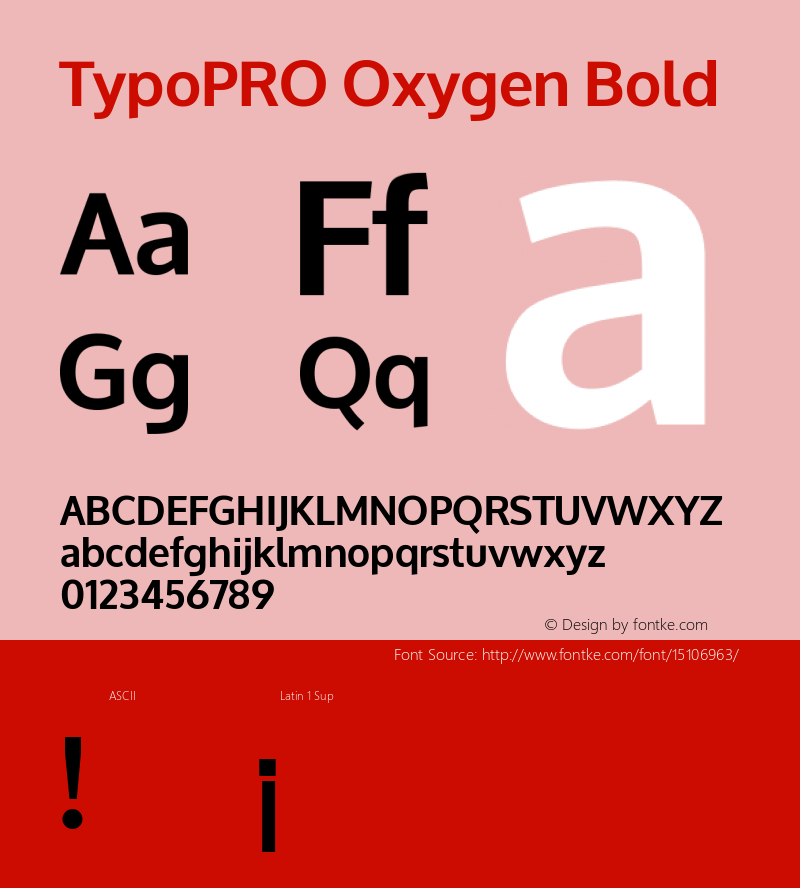 TypoPRO Oxygen Bold Version 1.000 Font Sample