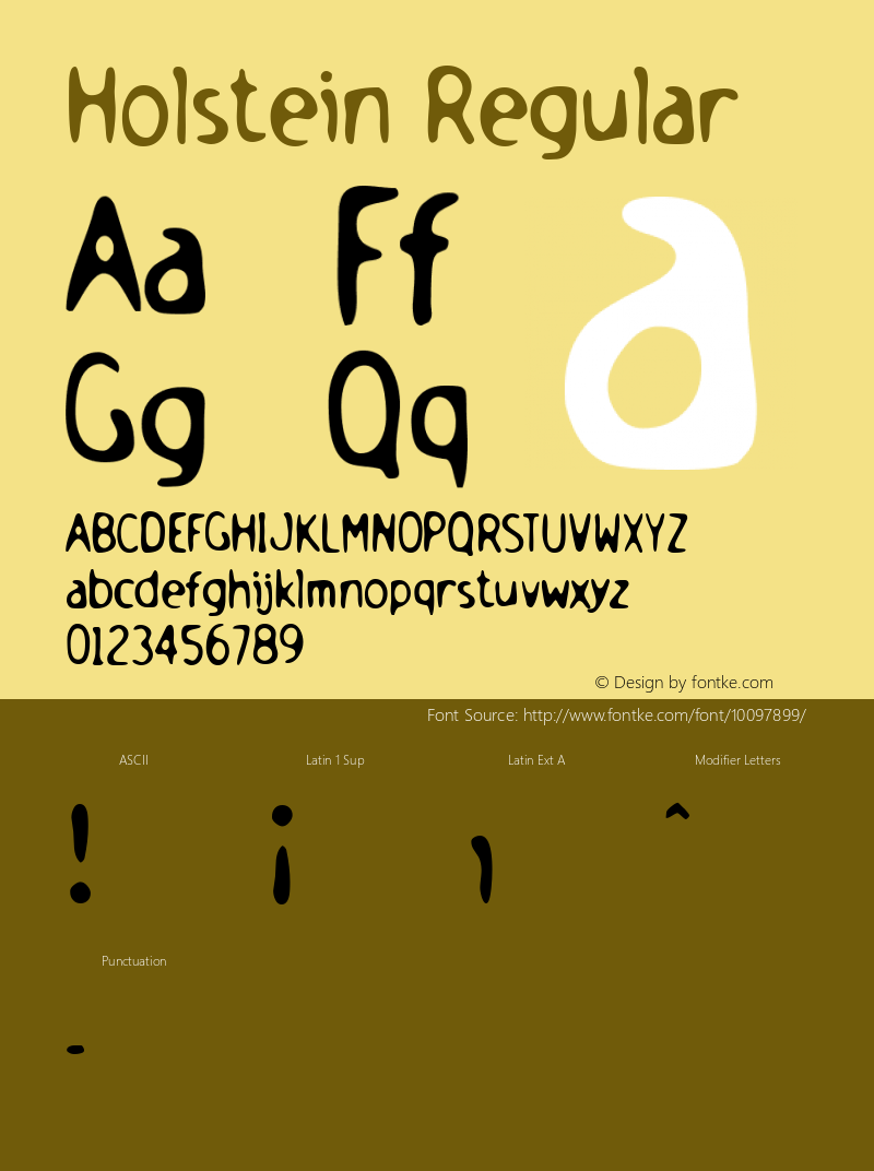 Holstein Regular Macromedia Fontographer 4.1.5 11/26/01 Font Sample