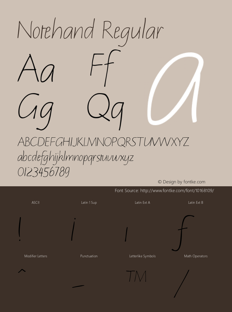 Notehand Regular The IMSI MasterFonts Collection, tm 1995, 1996 IMSI (International Microcomputer Software Inc.) Font Sample