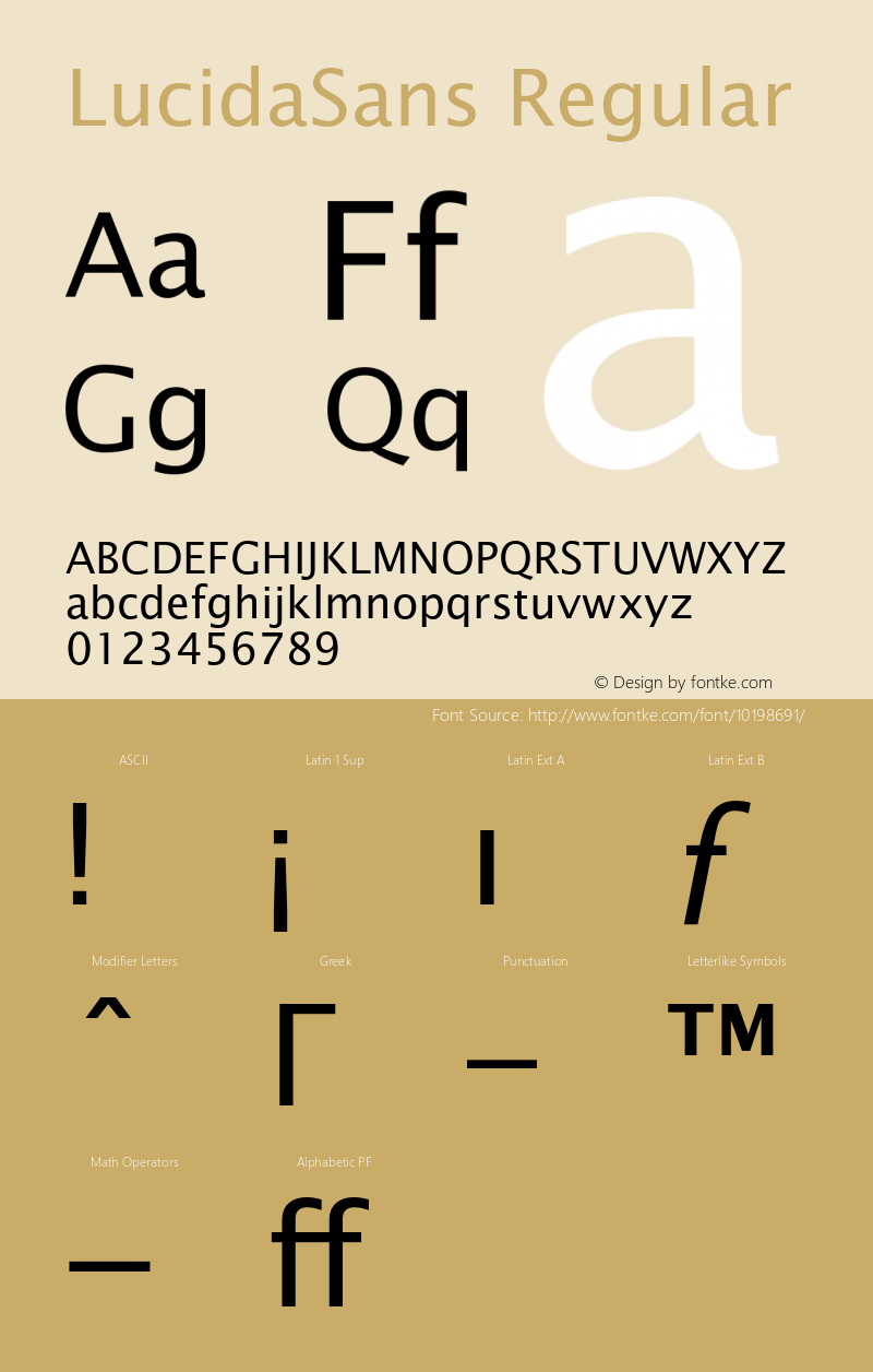 LucidaSans Regular 001.000 Font Sample