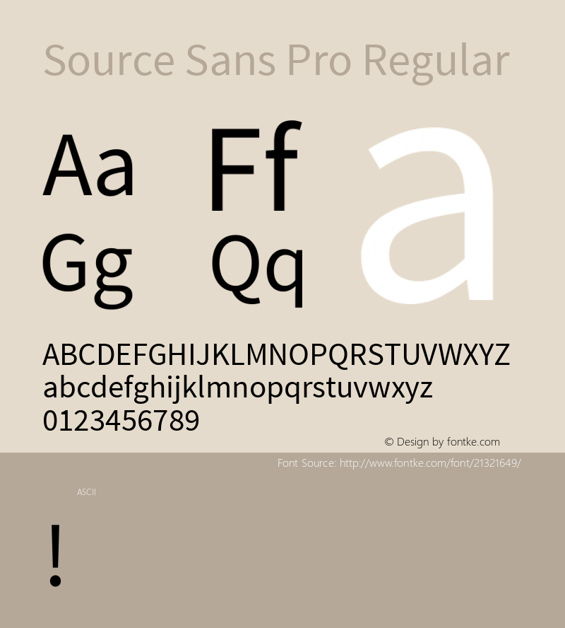 Source Sans Pro Regular  Font Sample