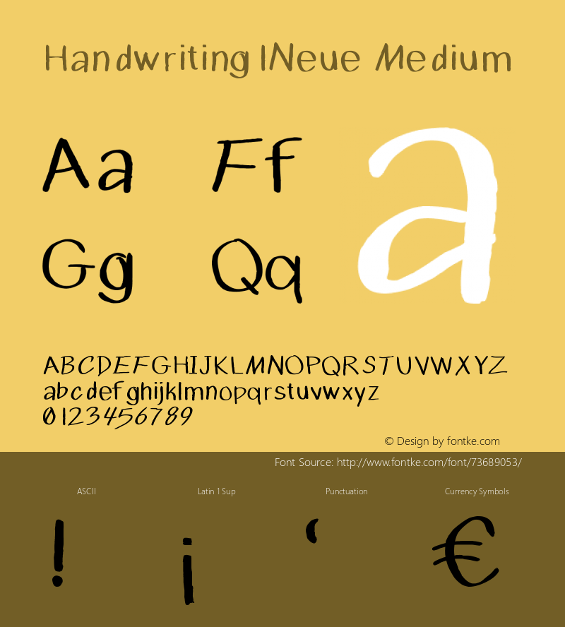 Handwriting1Neue Version 001.000 Font Sample