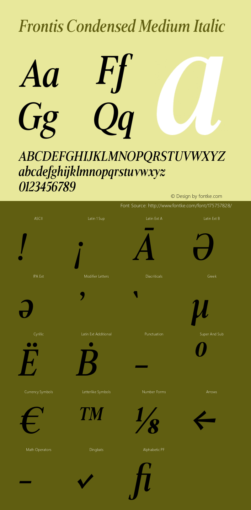 FrontisCondensed-MediumItalic Version 1.000 | wf-rip DC20190630图片样张