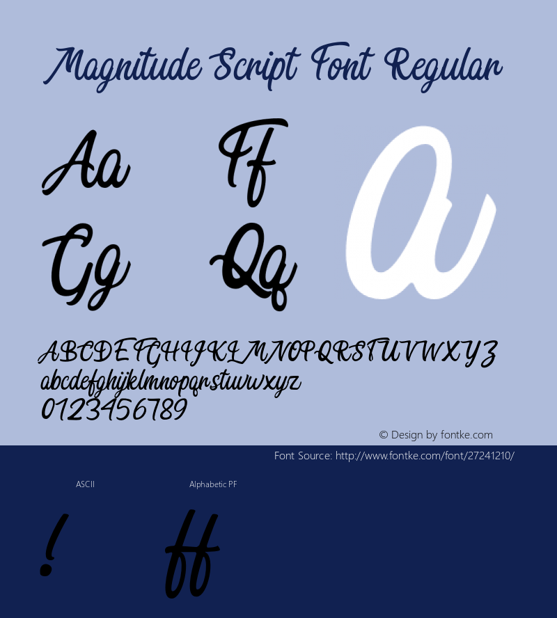 MagnitudeScriptFont Version 1.000 Font Sample