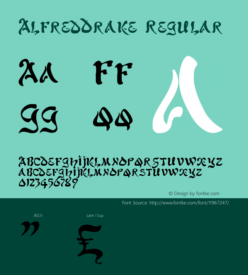 AlfredDrake Regular 001.000 Font Sample