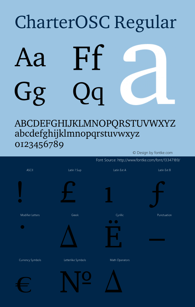 CharterOSC Regular OTF 1.0;PS 001.000;Core 116;AOCW 1.0 161 Font Sample