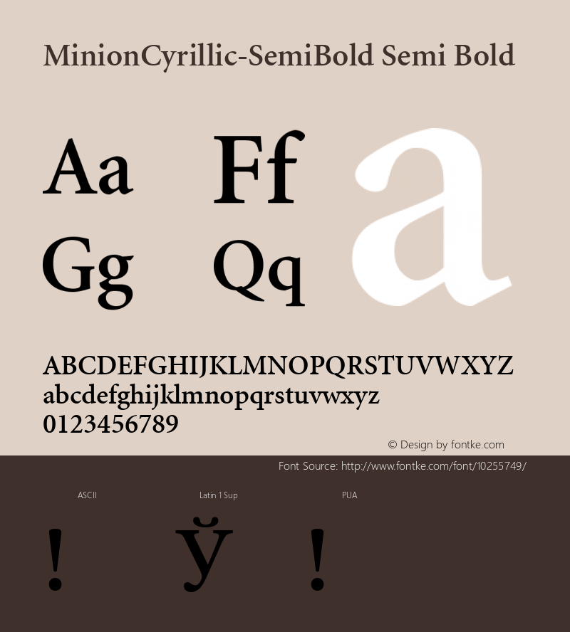 MinionCyrillic-SemiBold Semi Bold Version 1.00 Font Sample