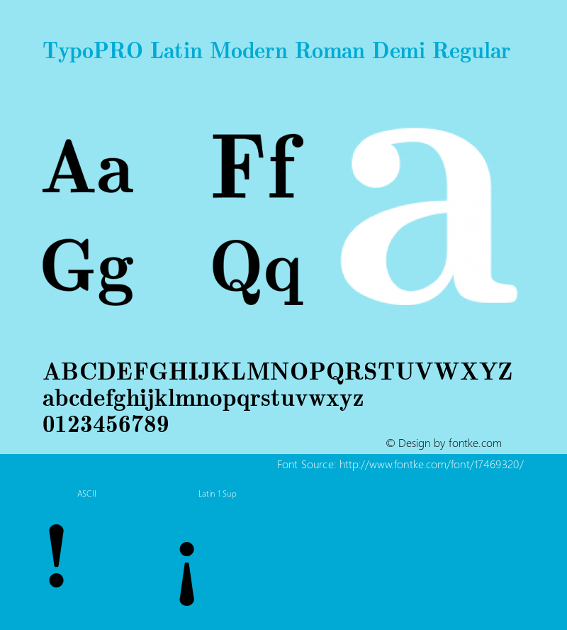 TypoPRO Latin Modern Roman Demi Regular Version 2.004;PS 2.004;hotconv 1.0.49;makeotf.lib2.0.14853 Font Sample