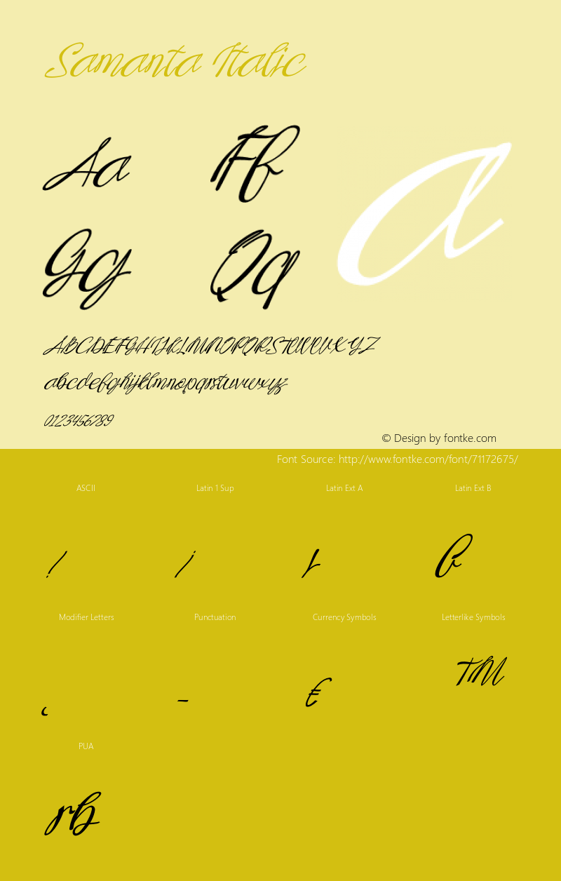 Samanta Italic Version 1.00;July 18, 2020;FontCreator 12.0.0.2563 64-bit Font Sample