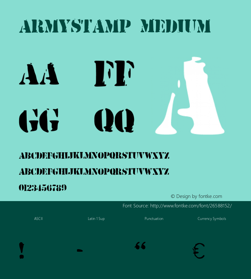 ArmyStamp Version 001.000 Font Sample