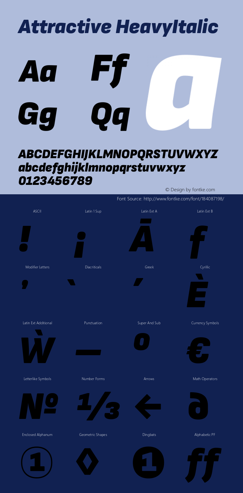 Attractive HeavyItalic Version 3.001图片样张