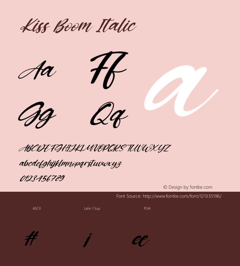 Kiss Boom Italic Version 1.00;December 2, 2020;FontCreator 12.0.0.2563 64-bit Font Sample