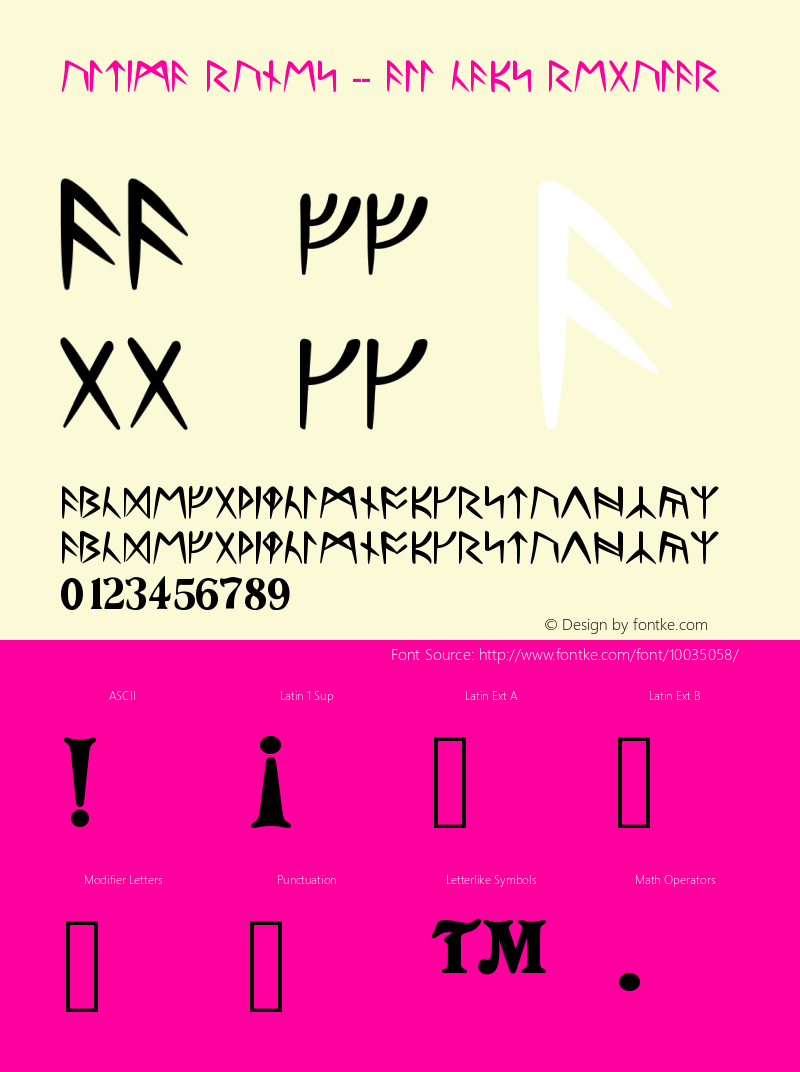 Ultima Runes -- ALL CAPS Regular Unknown Font Sample