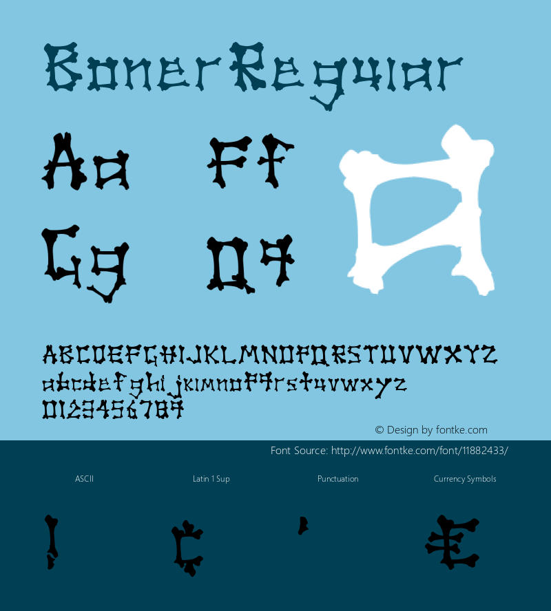 Boner Regular Version 1.000 Font Sample
