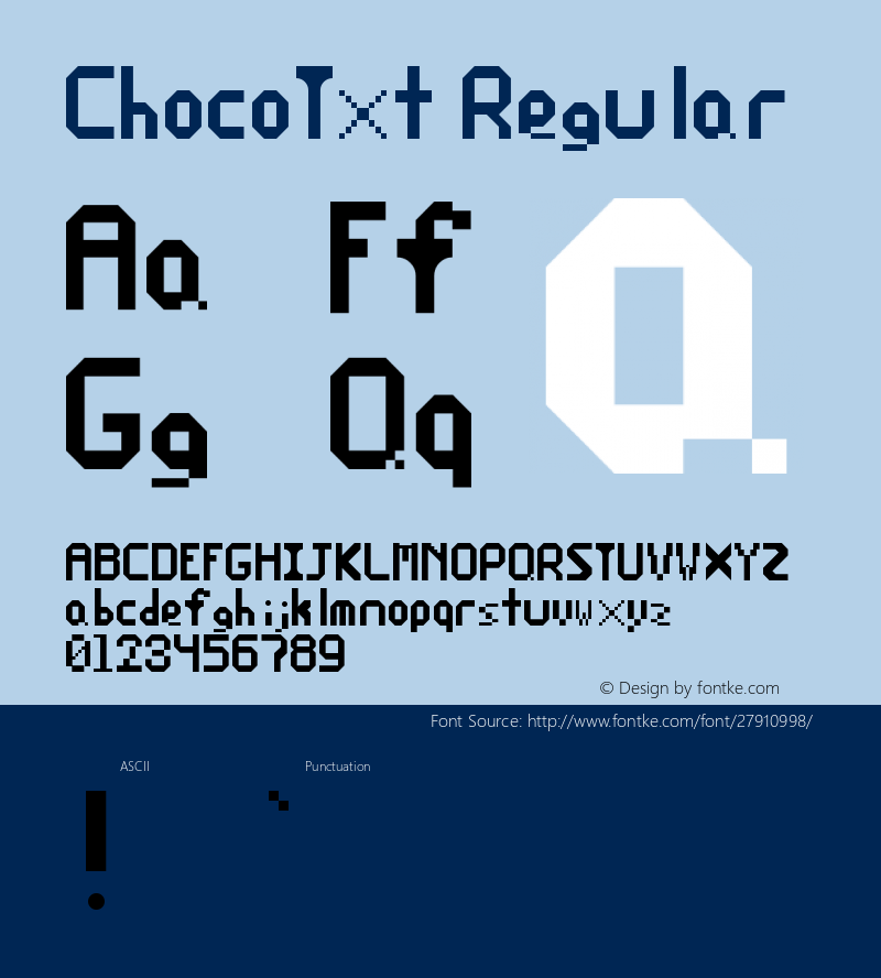 ChocoTxt Regular Version 1.0 Font Sample