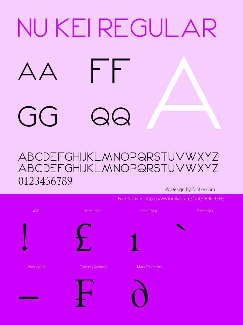 Nu Kei Version 1.00;December 9, 2019;FontCreator 12.0.0.2545 64-bit Font Sample