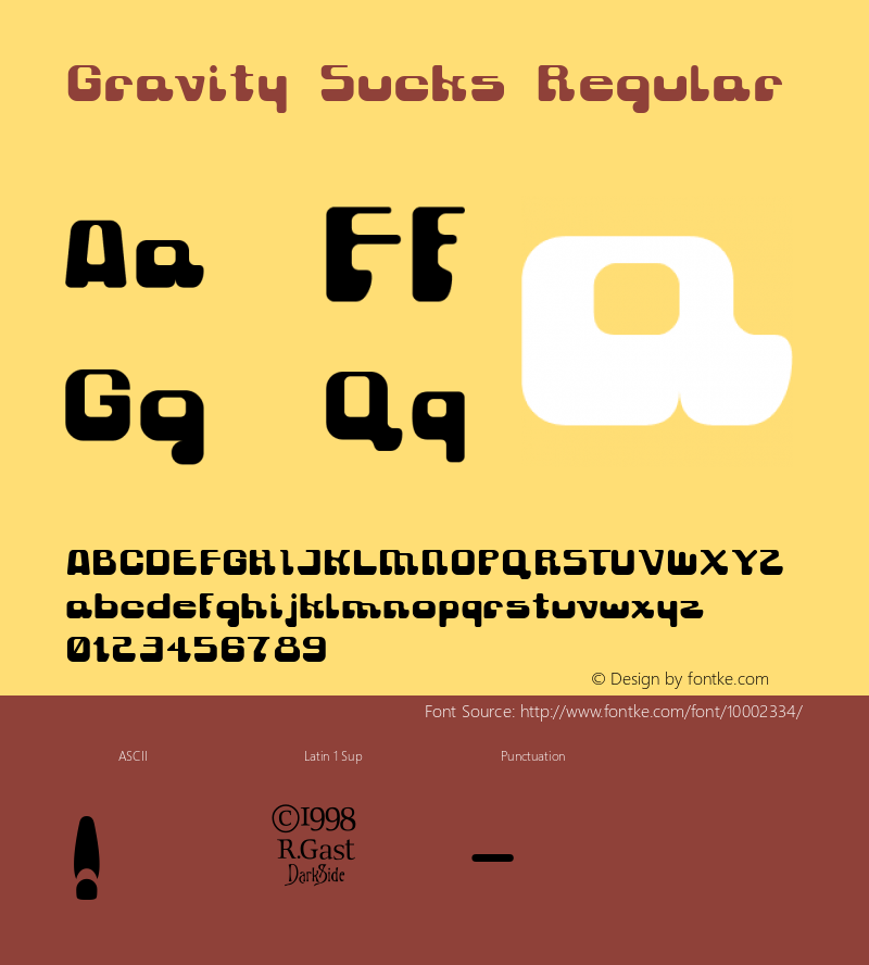 Gravity Sucks Regular 1.0² - 1/04/98 - 3rd Font! Font Sample