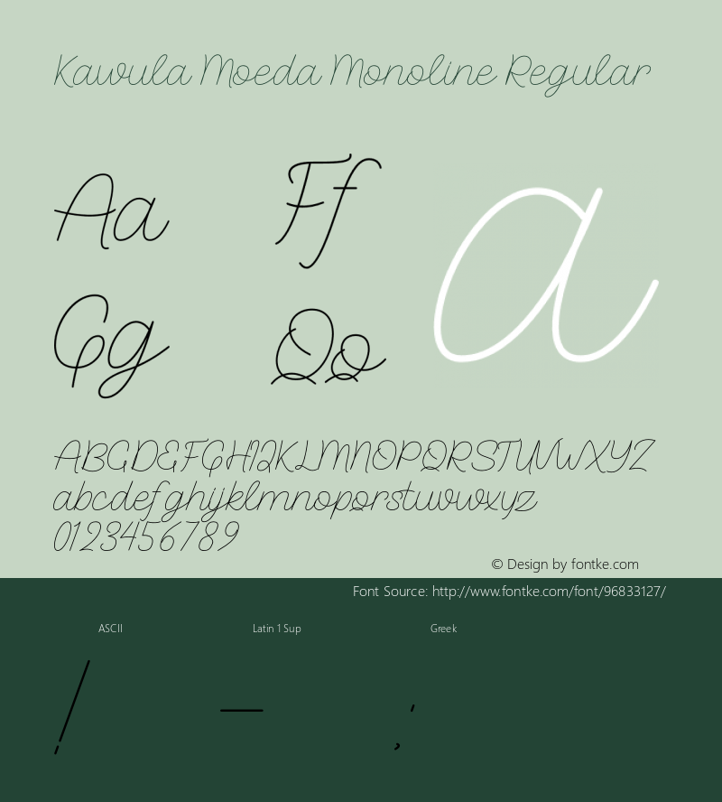 Kawula Moeda Monoline Version 1.00;January 9, 2021;FontCreator 11.5.0.2427 64-bit Font Sample