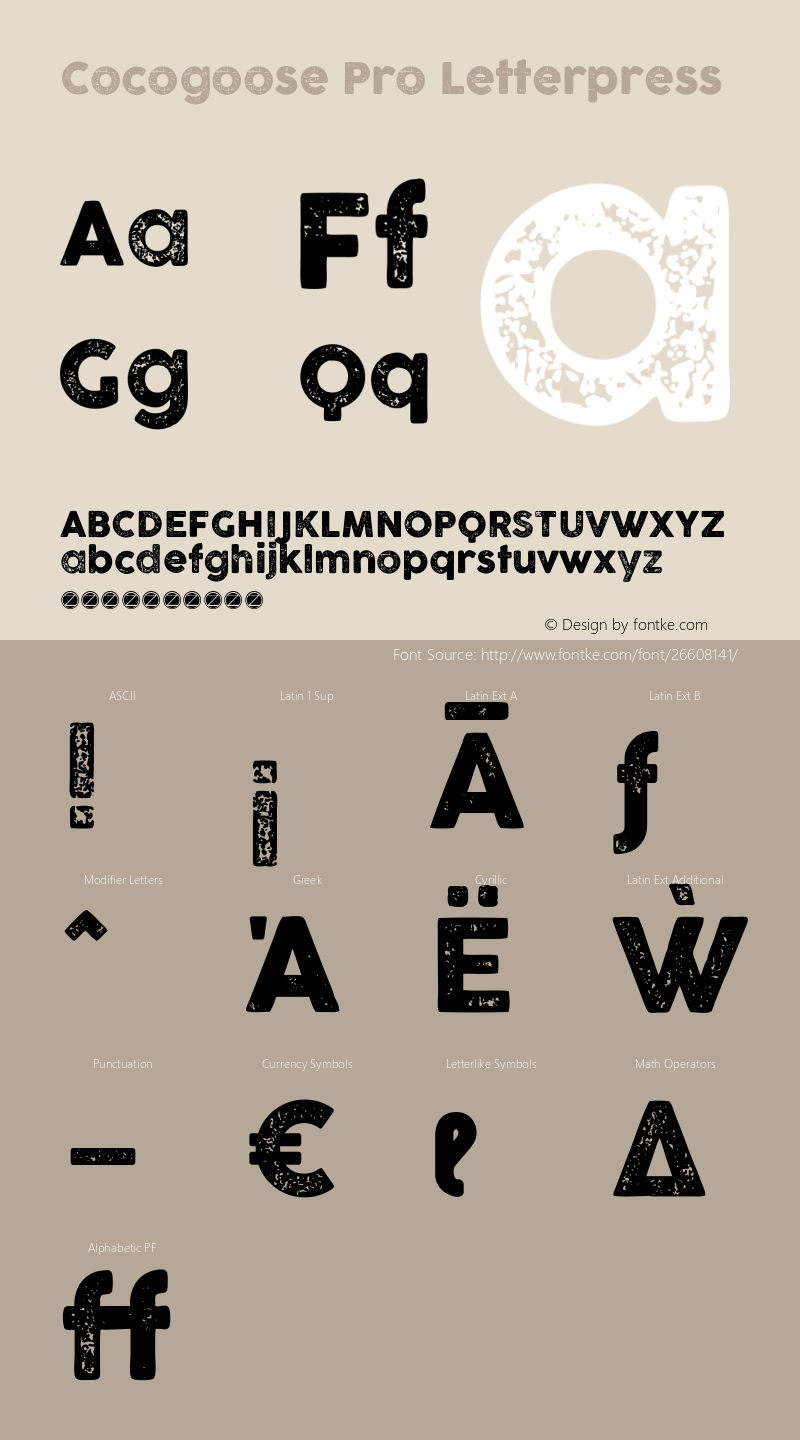 Cocogoose Pro Letterpress Version 1.006 Font Sample